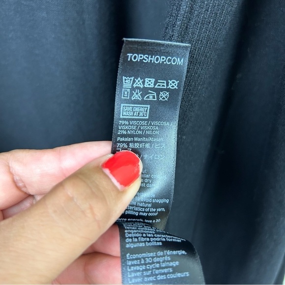 TOPSHOP Long sleeve side slits duster cardigan in black size: 10 - Picture 10 of 11